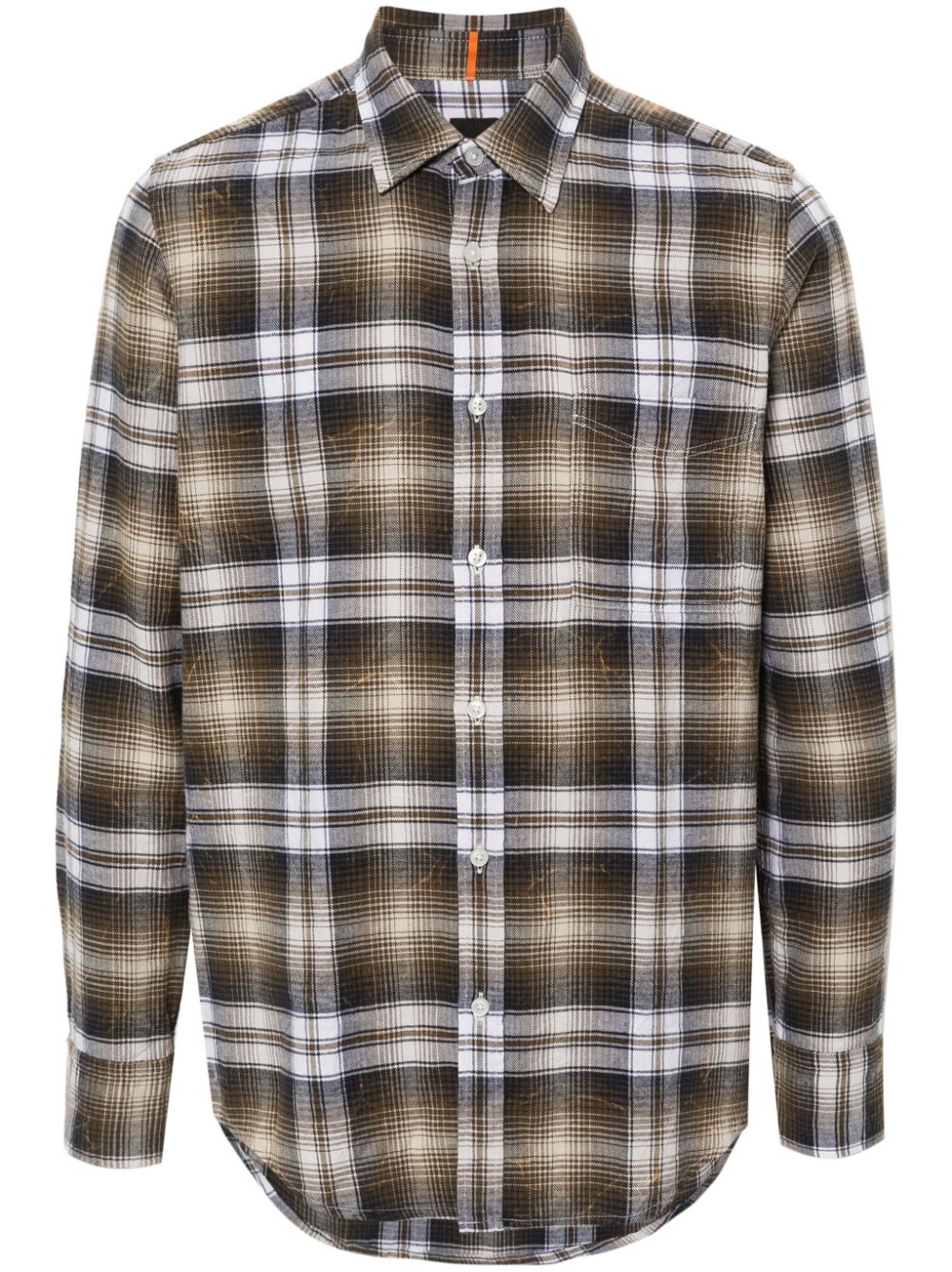 BOSS plaid flannel cotton shirt - Green von BOSS