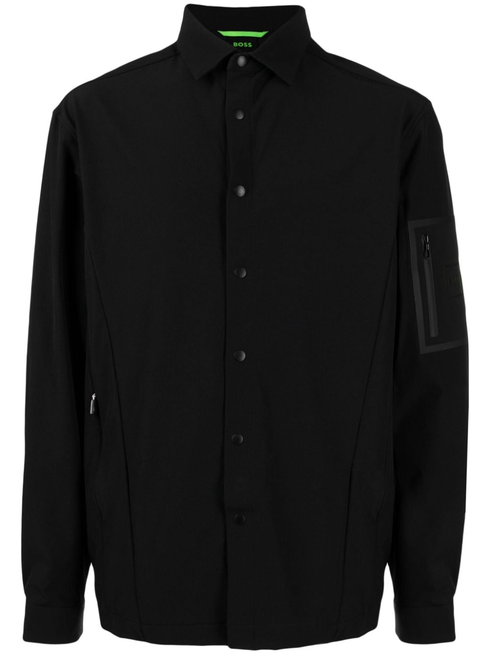 BOSS pointed-collar shirt jacket - Black von BOSS