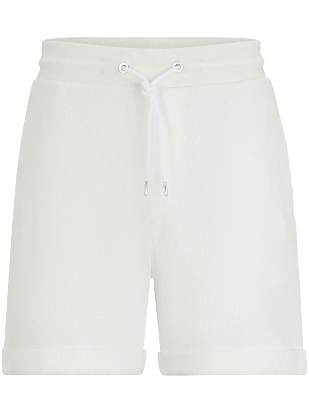BOSS ribbed cotton shorts - White von BOSS