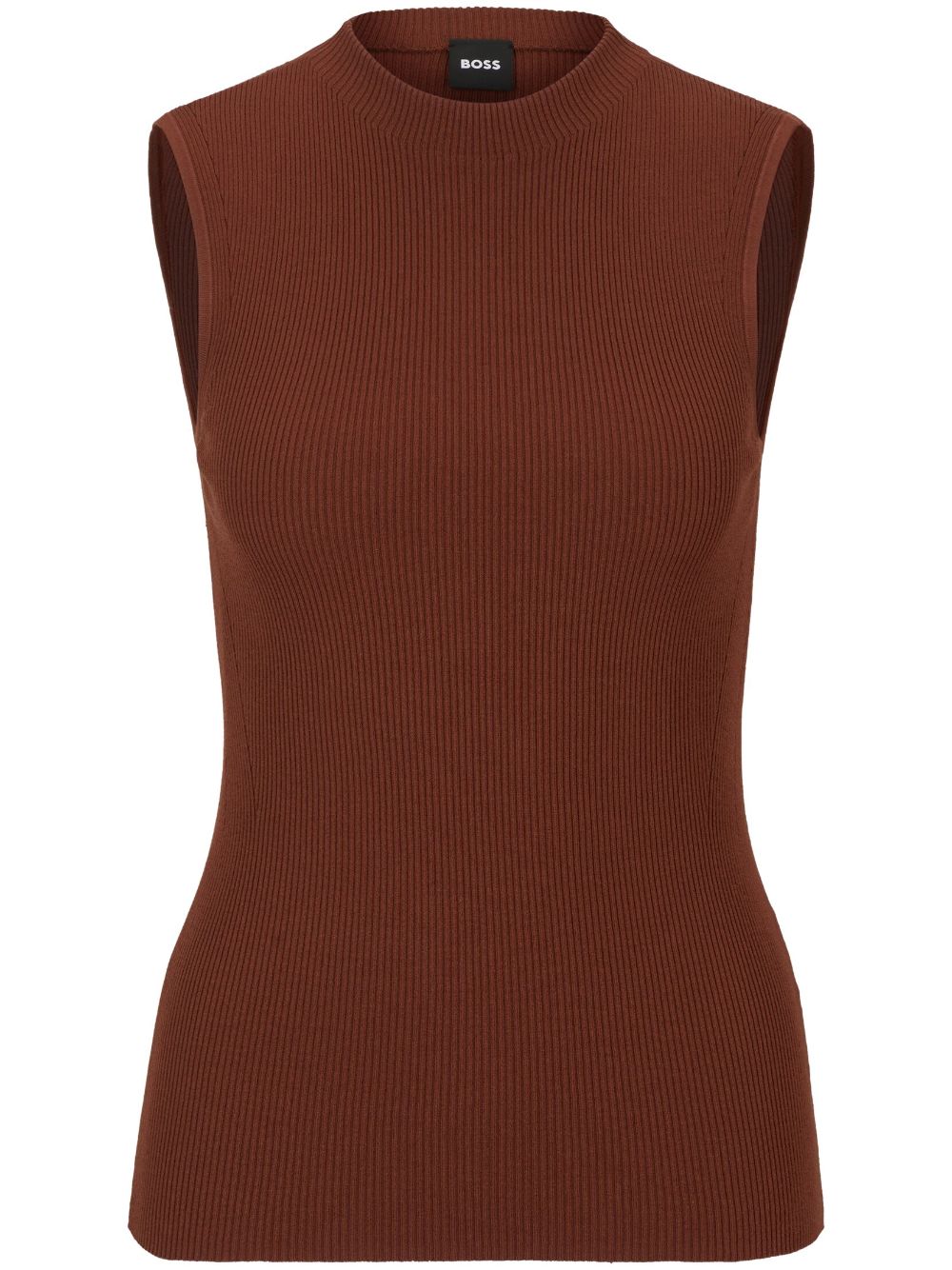 BOSS ribbed-knit tank top - Brown von BOSS