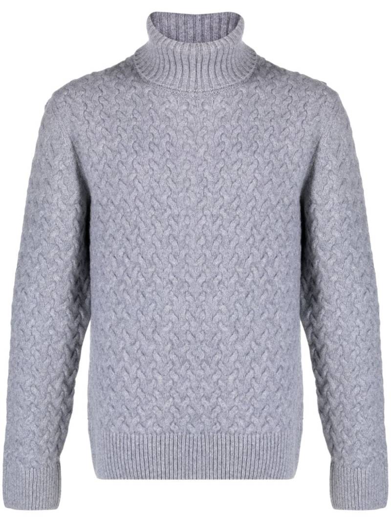 BOSS roll-neck wool cashmere-blend jumper - Grey von BOSS