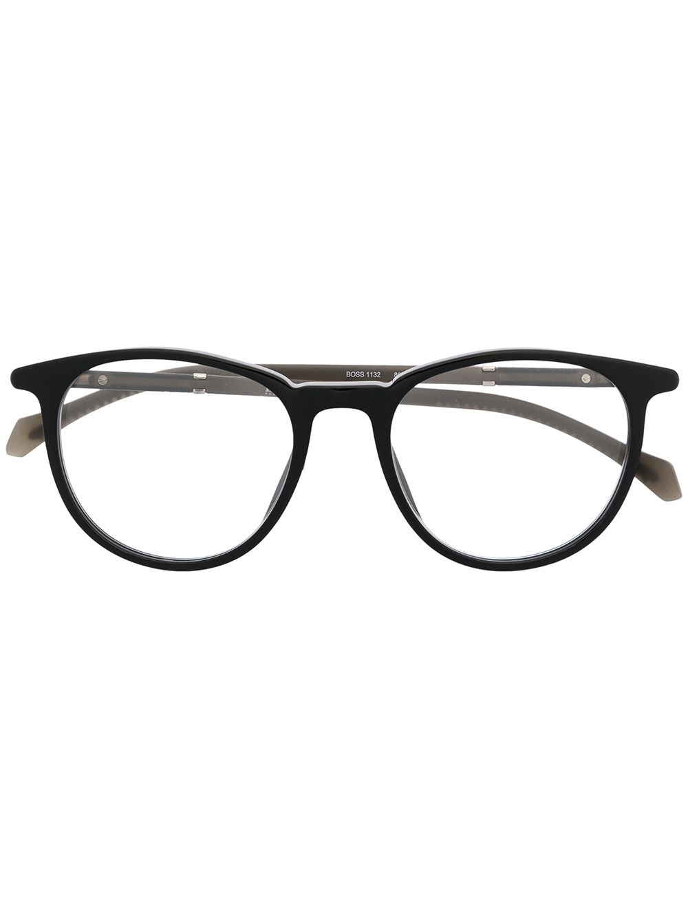 BOSS round-frame clear-lens eyeglasses - Black von BOSS