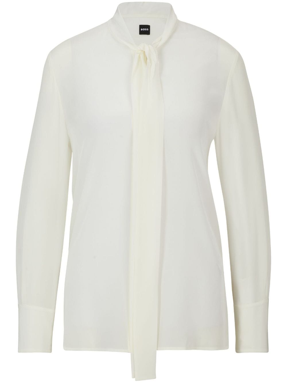 BOSS scarf-collar silk blouse - White von BOSS