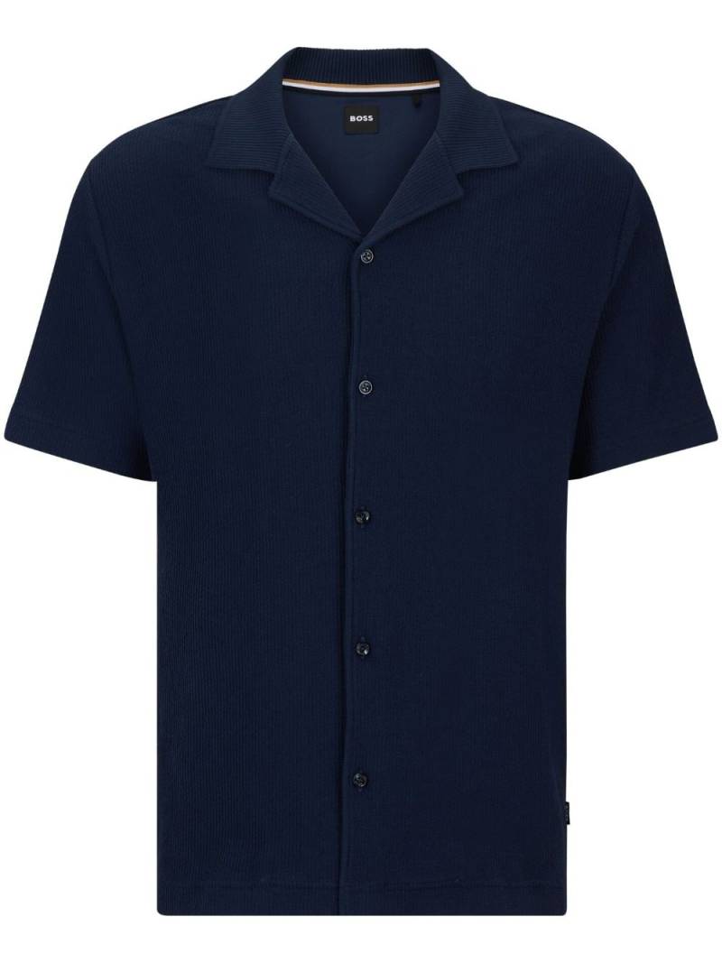 BOSS short-sleeve cotton shirt - Blue von BOSS