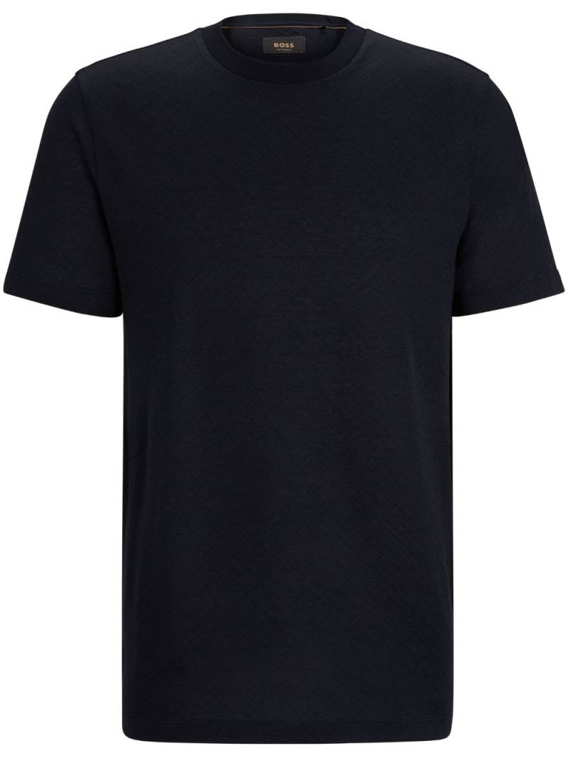 BOSS short-sleeve cotton-silk T-shirt - Blue von BOSS