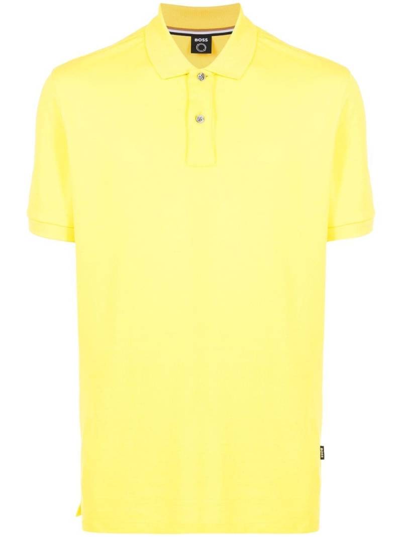 BOSS shortsleeved cotton polo shirt - Yellow von BOSS
