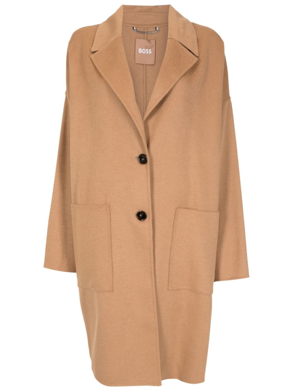 BOSS single-breasted double-faced coat - Brown von BOSS