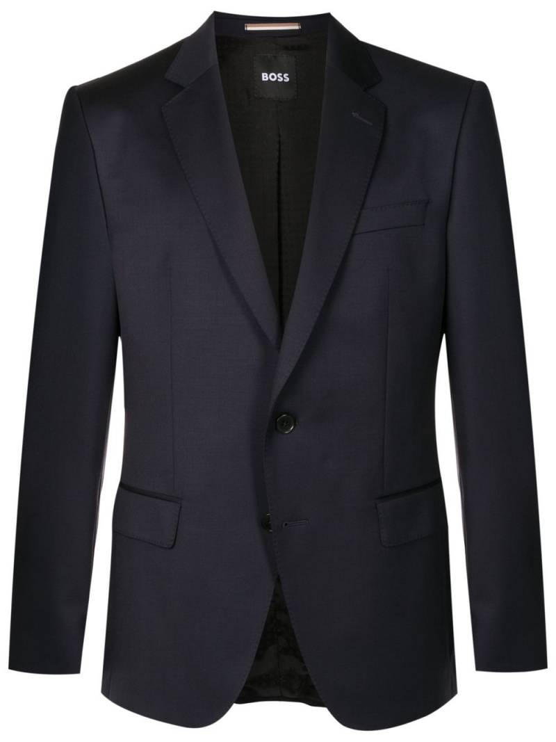 BOSS single-breasted fitted blazer - Blue von BOSS