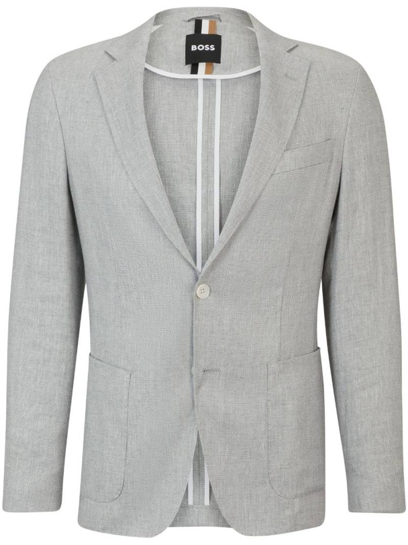 BOSS single-breasted linen-blend blazer - Grey von BOSS