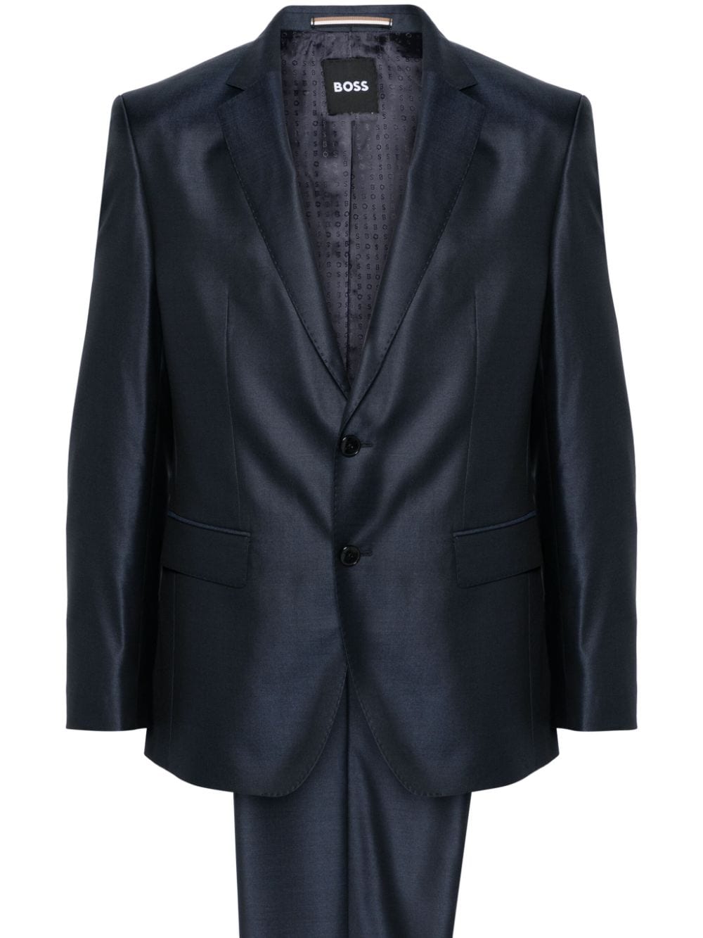 BOSS single-breasted wool blend suit - Blue von BOSS
