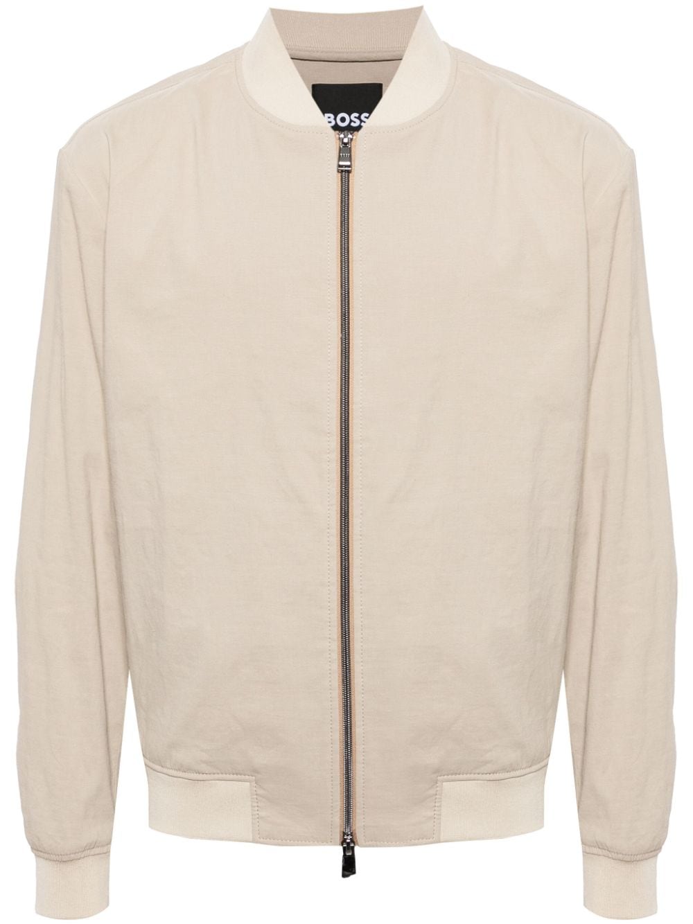 BOSS slim linen-blend bomber jacket - Neutrals von BOSS