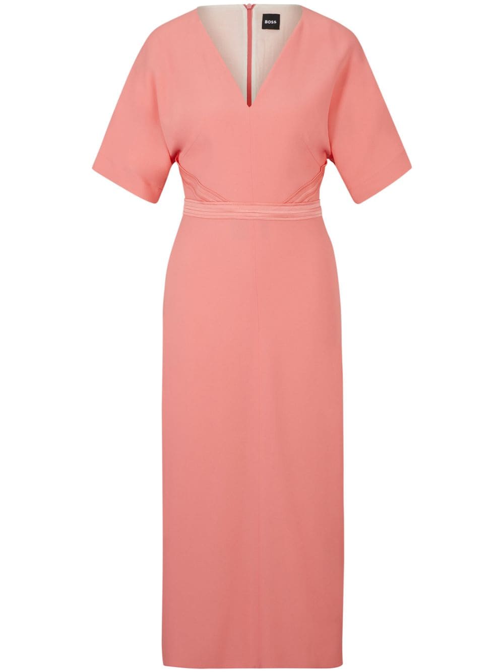 BOSS stitched V-neck midi dress - Pink von BOSS