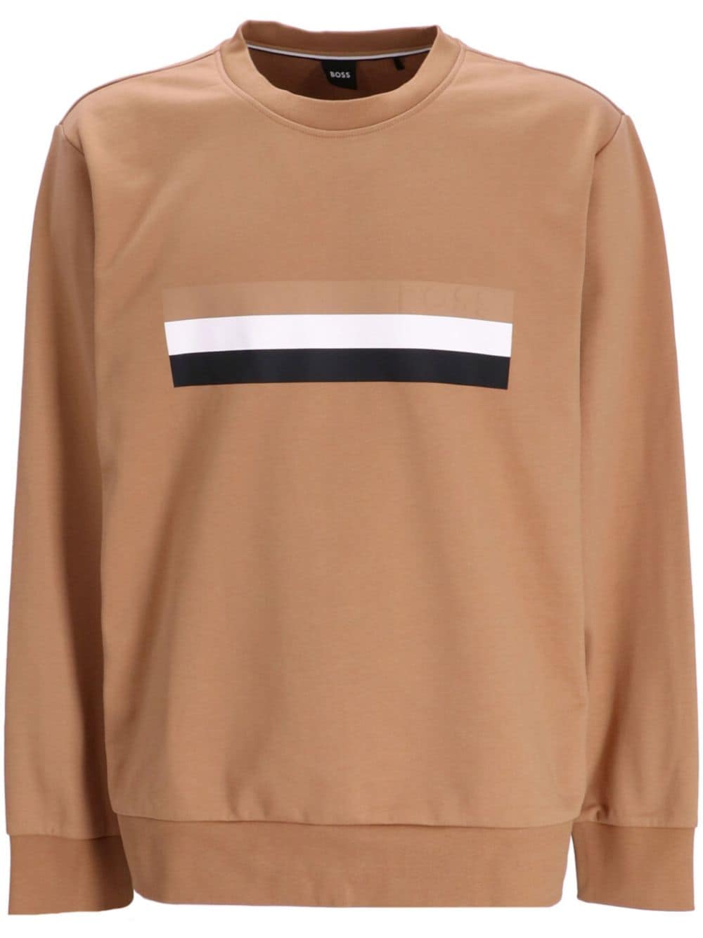 BOSS stripe-detail cotton sweatshirt - Brown von BOSS