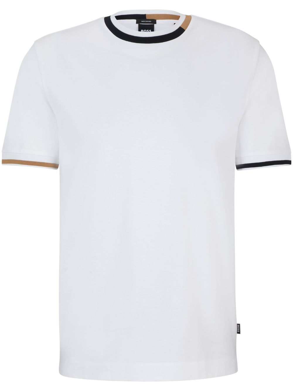 BOSS stripe-edge cotton T-shirt - White von BOSS