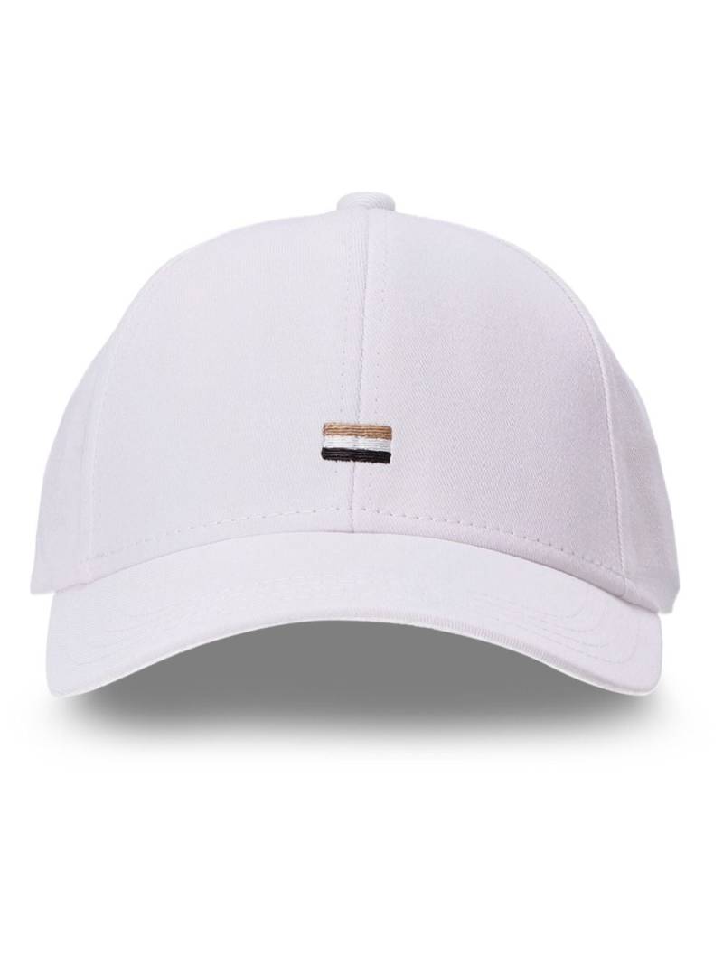 BOSS stripe-embroidered cotton cap - White von BOSS