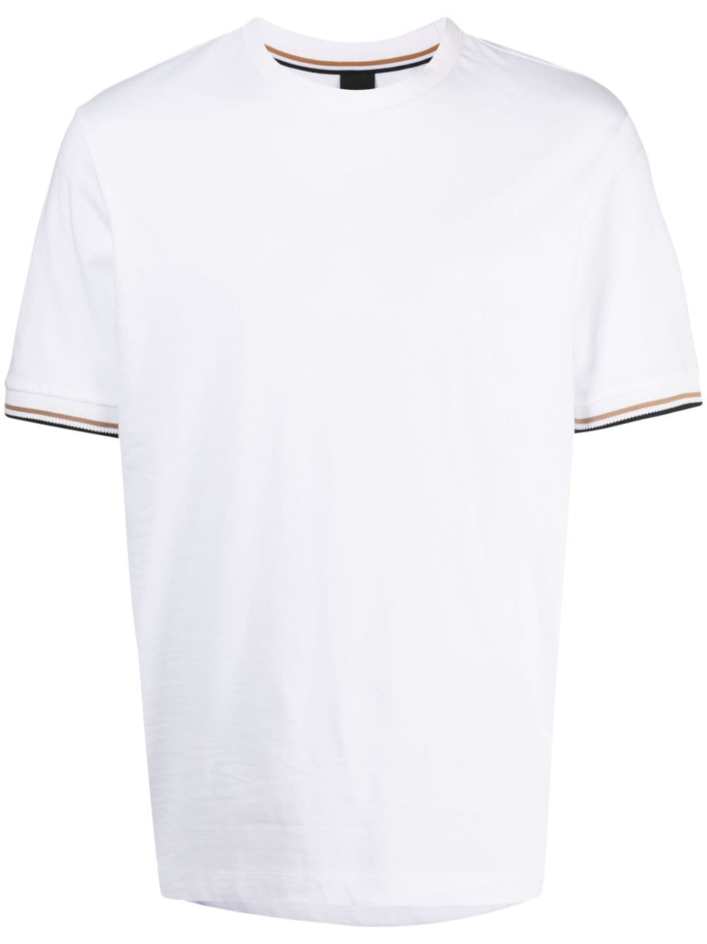 BOSS stripe-trim cotton T-shirt - White von BOSS