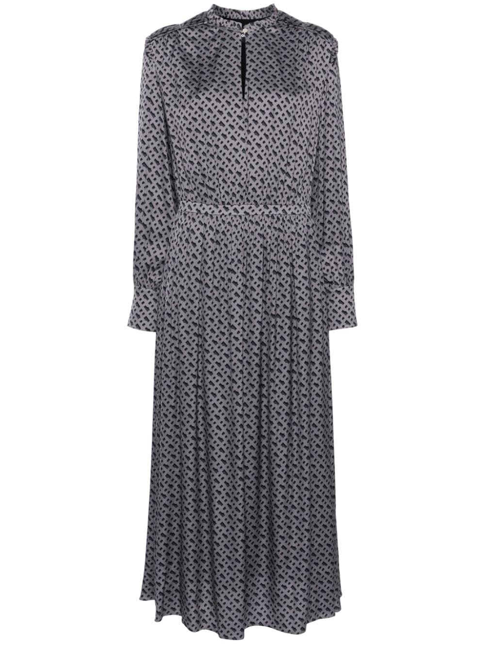 BOSS tonal monogram-print midi dress - Grey von BOSS