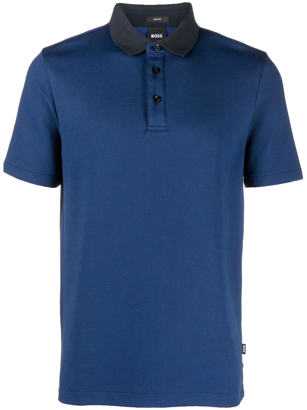 BOSS two-tone polo collar - Blue von BOSS