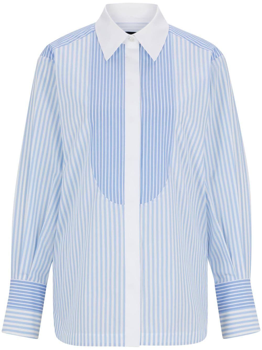 BOSS vertical-striped cotton shirt - White von BOSS
