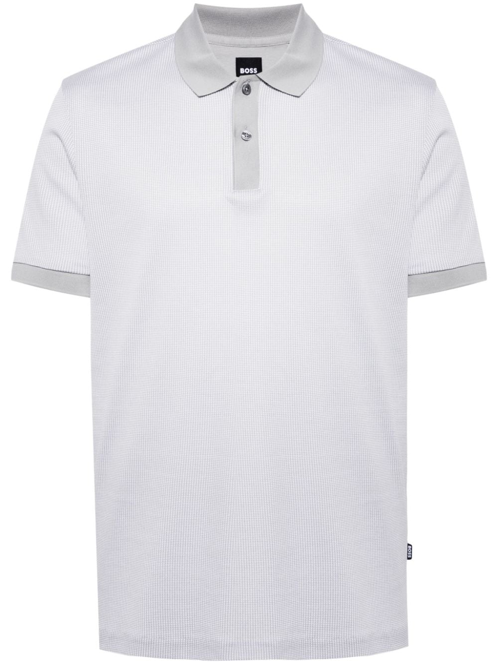 BOSS waffle-knit cotton polo shirt - Grey von BOSS