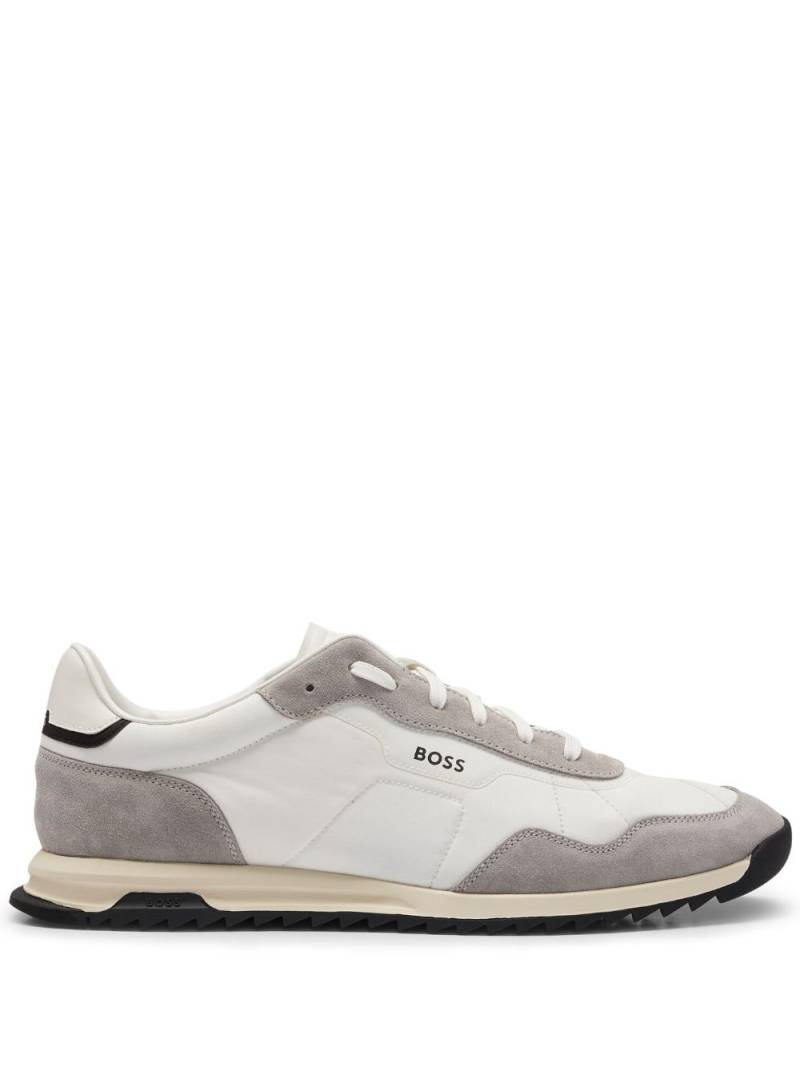BOSS washed-effect low-top sneakers - Grey von BOSS