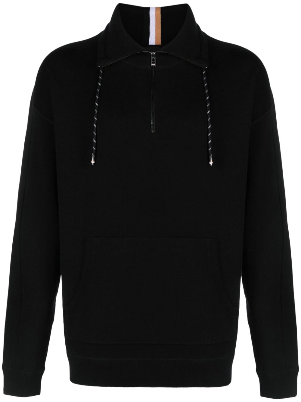 BOSS zip-up cotton-blend jumper - Black von BOSS