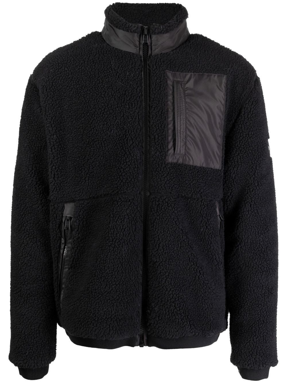 BOSS zip-up fleece jacket - Black von BOSS