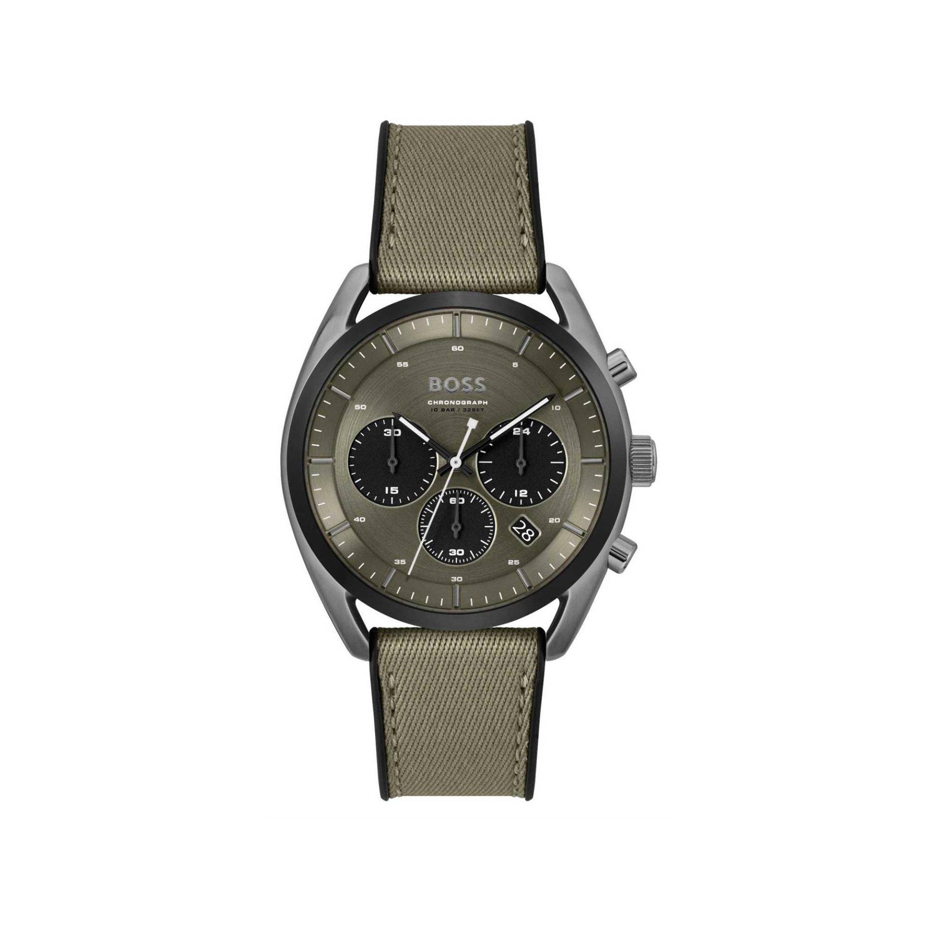 Chronograph Uhr Herren Olivegrün 44mm von BOSS