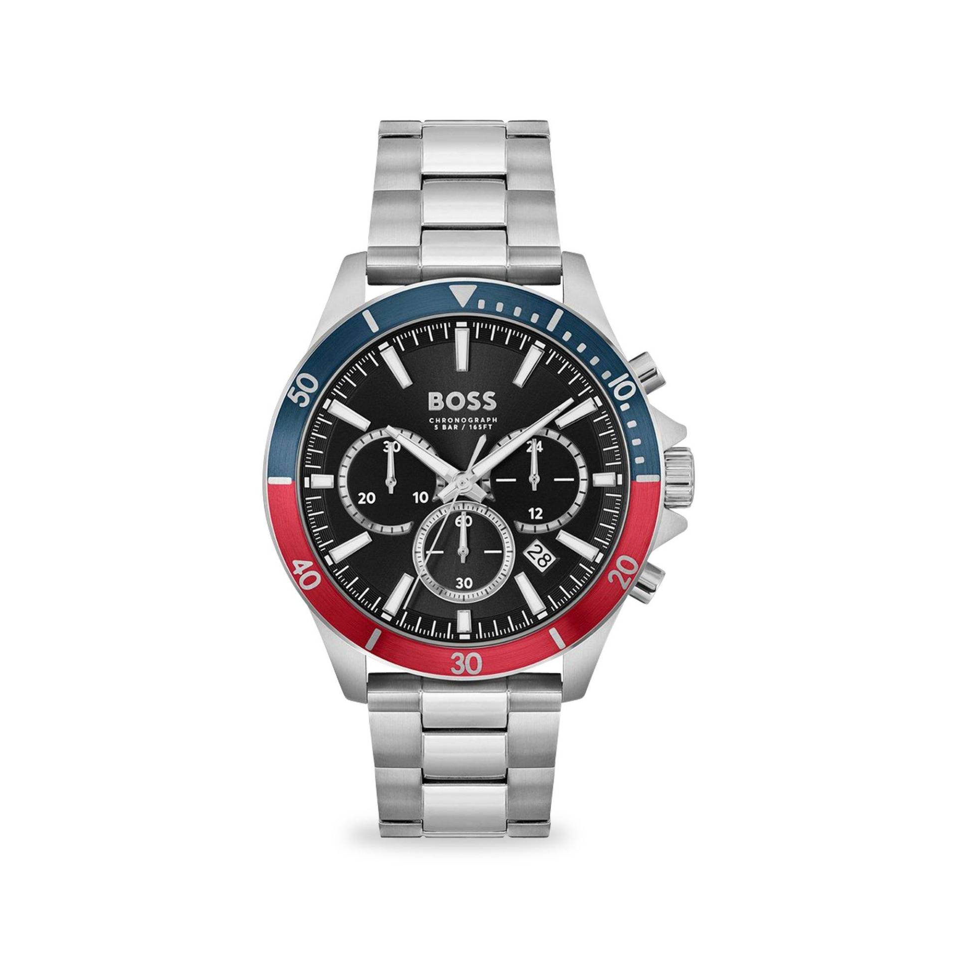 Chronograph Uhr Herren Silber 45mm von BOSS