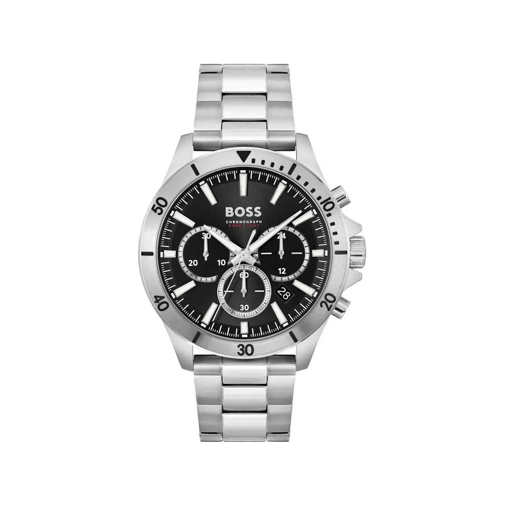 Chronograph Uhr Herren Silber 45mm von BOSS