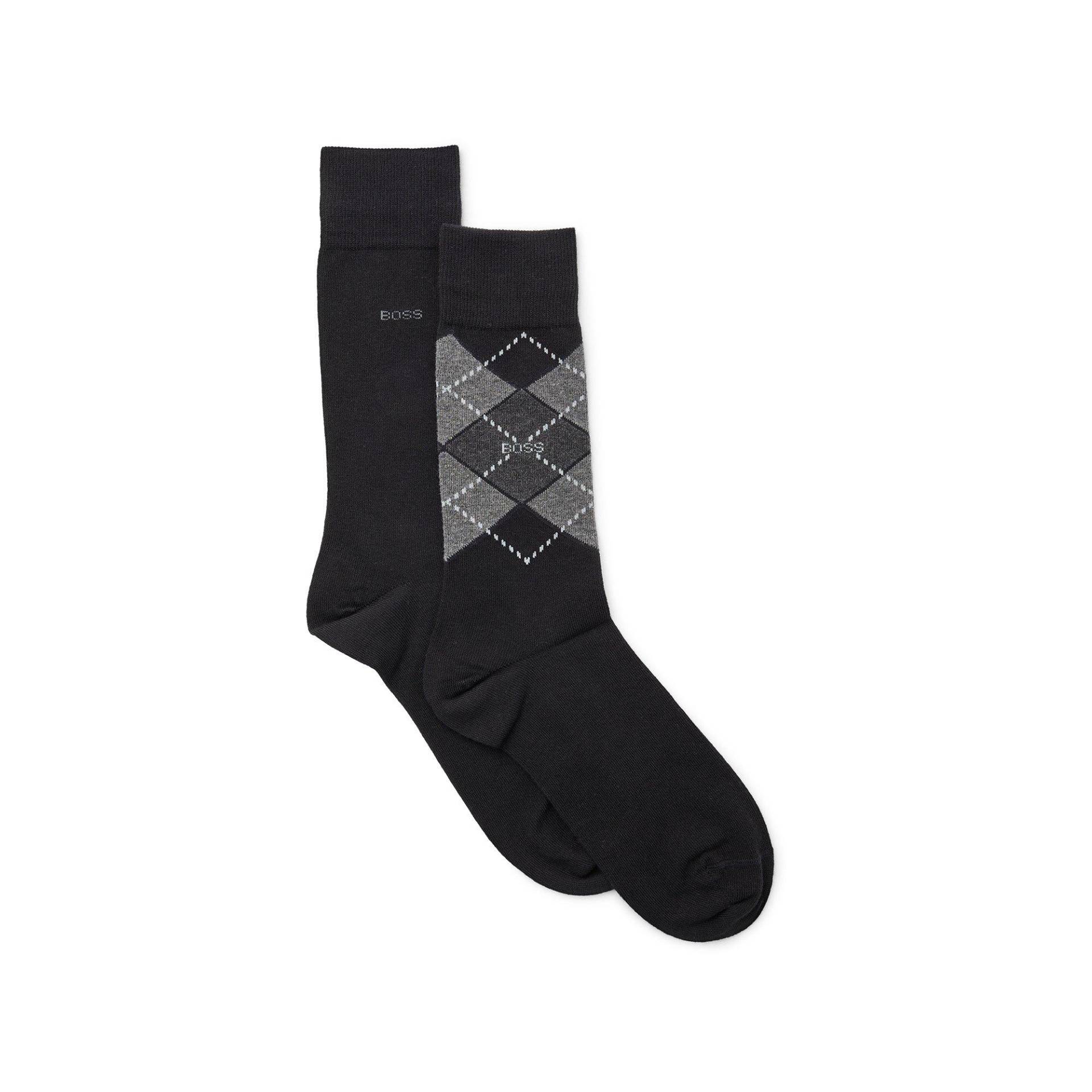 Duopack, Wadenlange Socken Herren Black 39-42 von BOSS