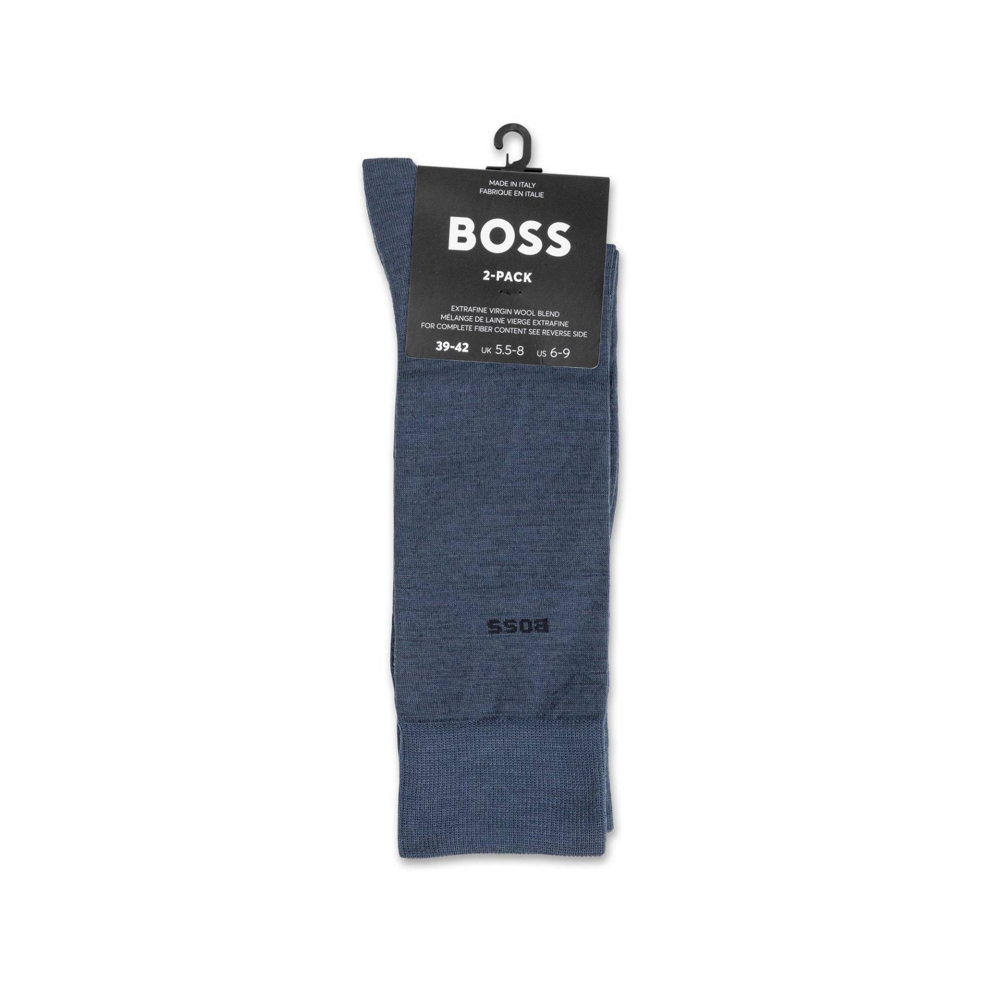 Duopack, Wadenlange Socken Herren Blau 39-42 von BOSS