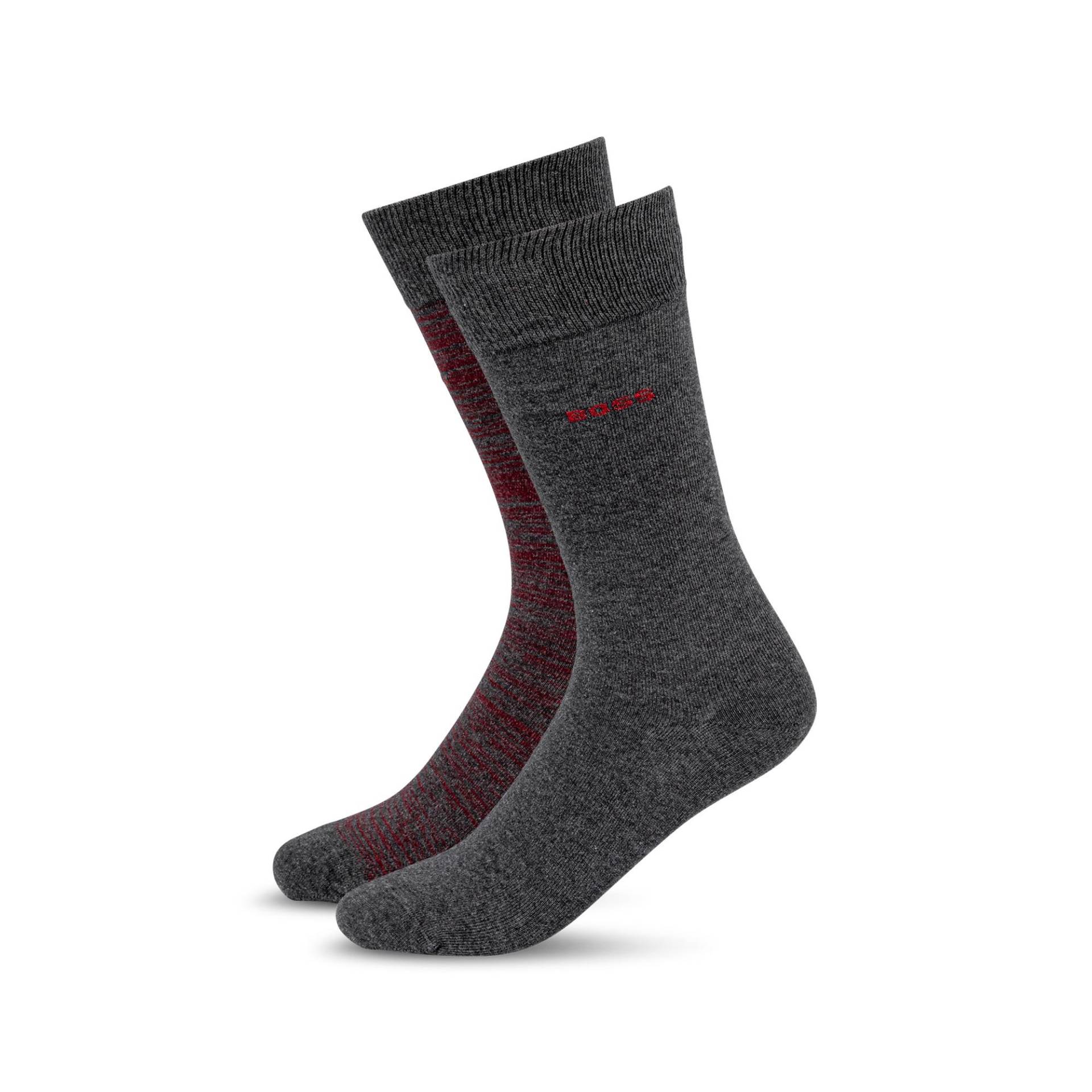 Duopack, Wadenlange Socken Herren Grau 39-42 von BOSS