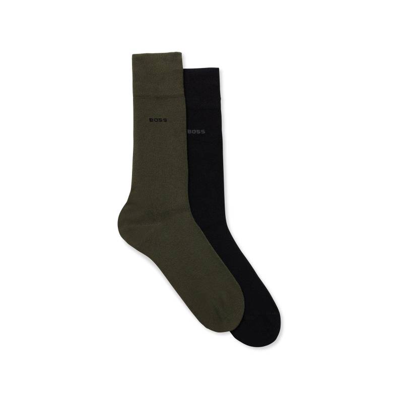 Duopack, Wadenlange Socken Herren Grün 39-42 von BOSS