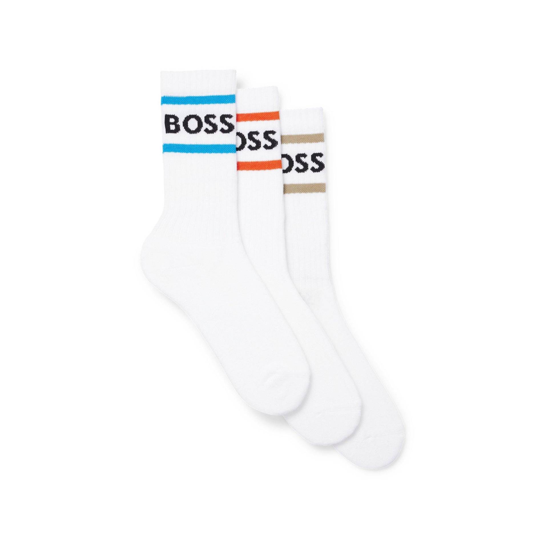 Triopack, Wadenlange Socken Herren Weiss 39-42 von BOSS