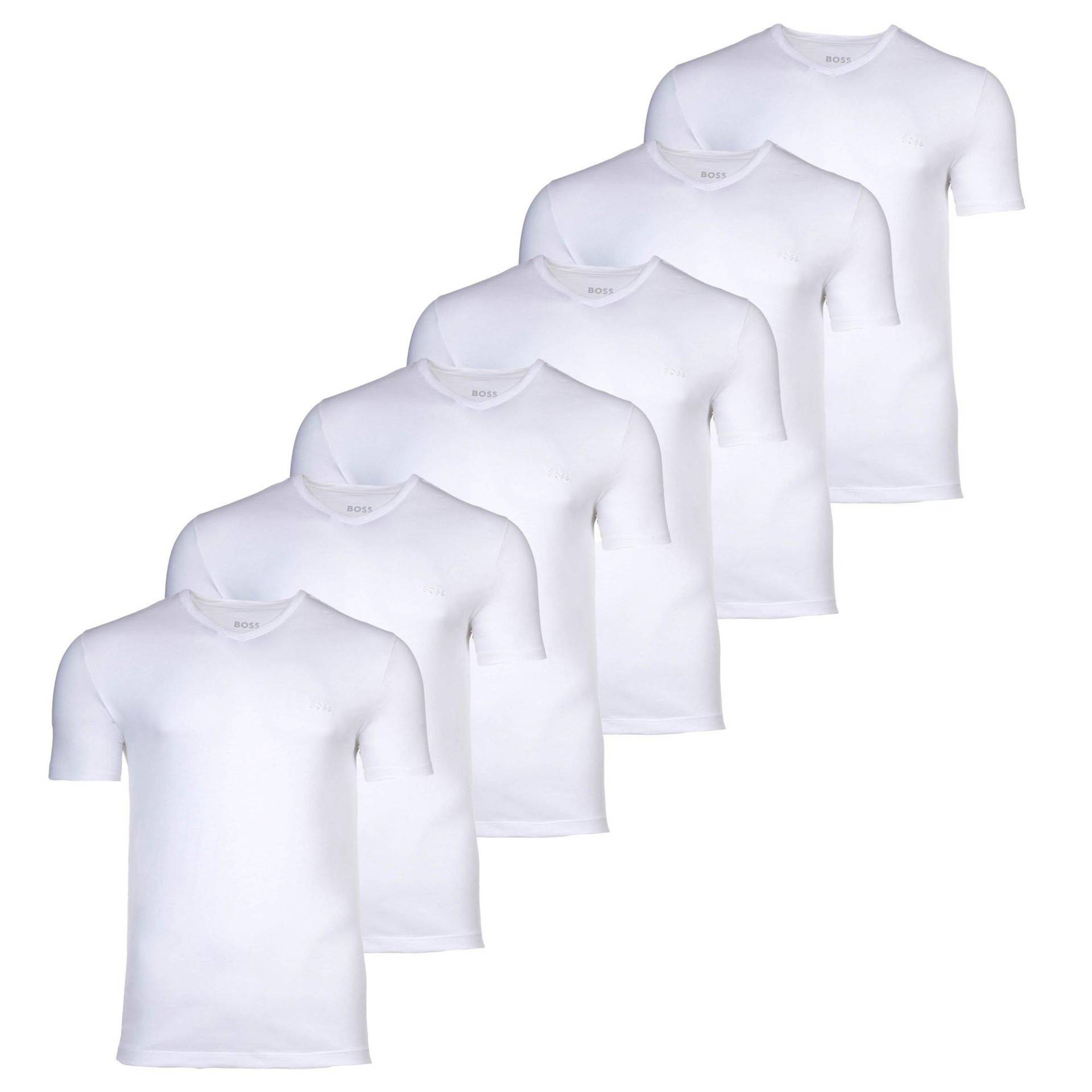 T-shirt 6er Pack Bequem Sitzend Herren Weiss S von BOSS