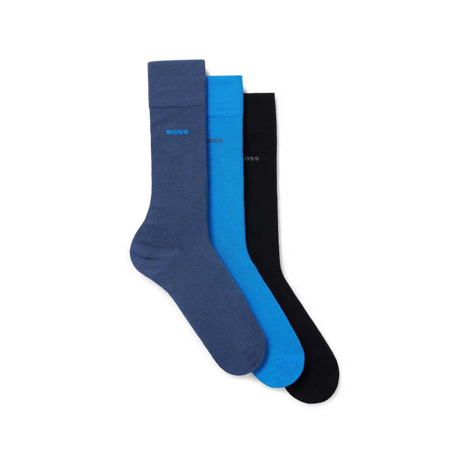 Triopack, Wadenlange Socken Herren Blau 39-42 von BOSS