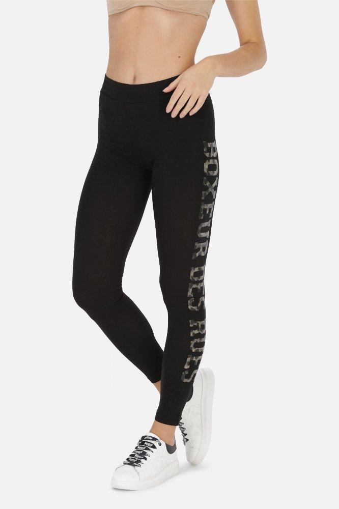 Basic Leggings With Front Logo Damen Schwarz L von BOXEUR DES RUES