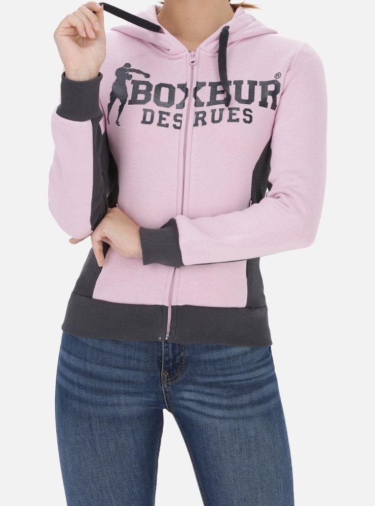 Basic Logo Sweatshirt Mit Reißverschluss Damen Rosa M von BOXEUR DES RUES