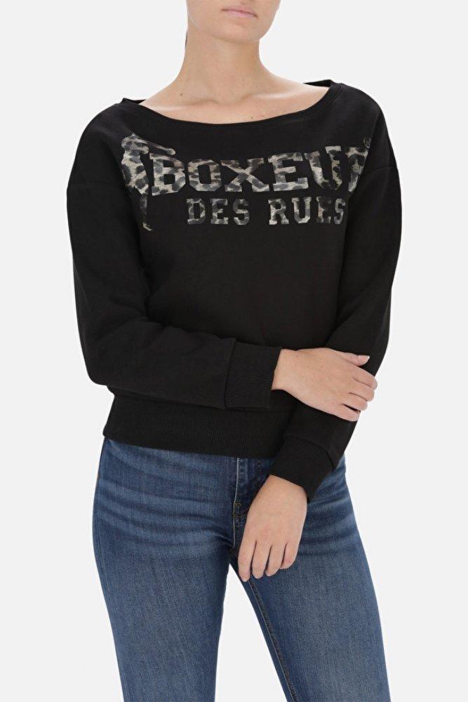 Brushed Sweatshirt Boat Neck Damen Schwarz M von BOXEUR DES RUES