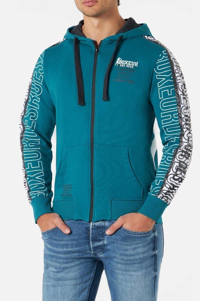 Hooded Full Zip With Prints Herren Blau XL von BOXEUR DES RUES