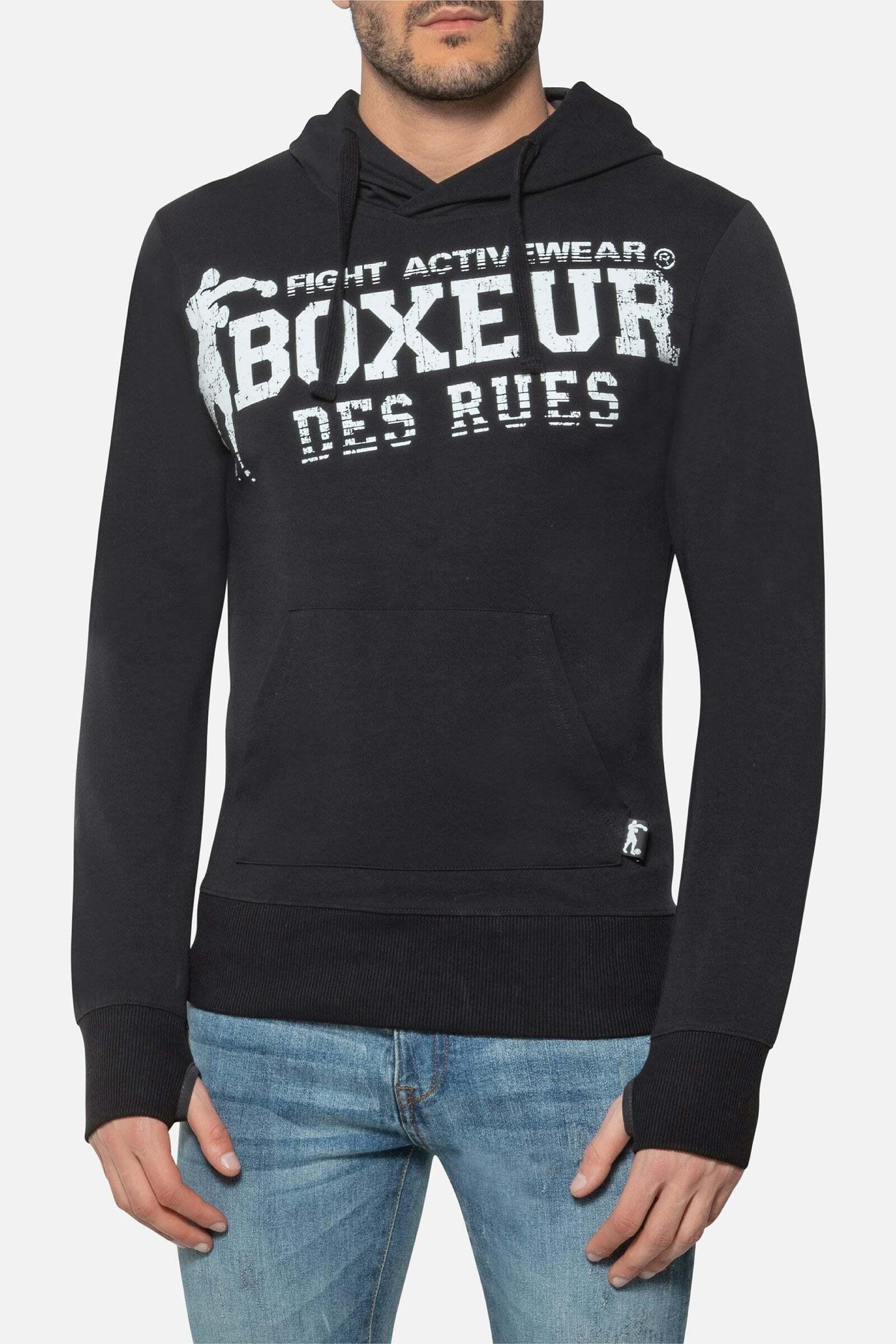Kapuzenpullover Hooded Sweatshirt With Thumb Openings Herren Schwarz M von BOXEUR DES RUES