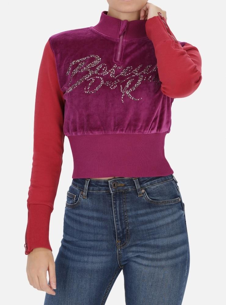 Pullover Mit Farbblöcken Damen Violett S von BOXEUR DES RUES