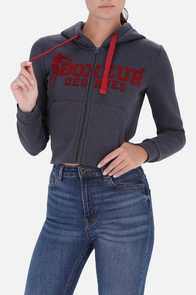 Sweatshirt Mit Reißverschluss Damen Anthrazit L von BOXEUR DES RUES