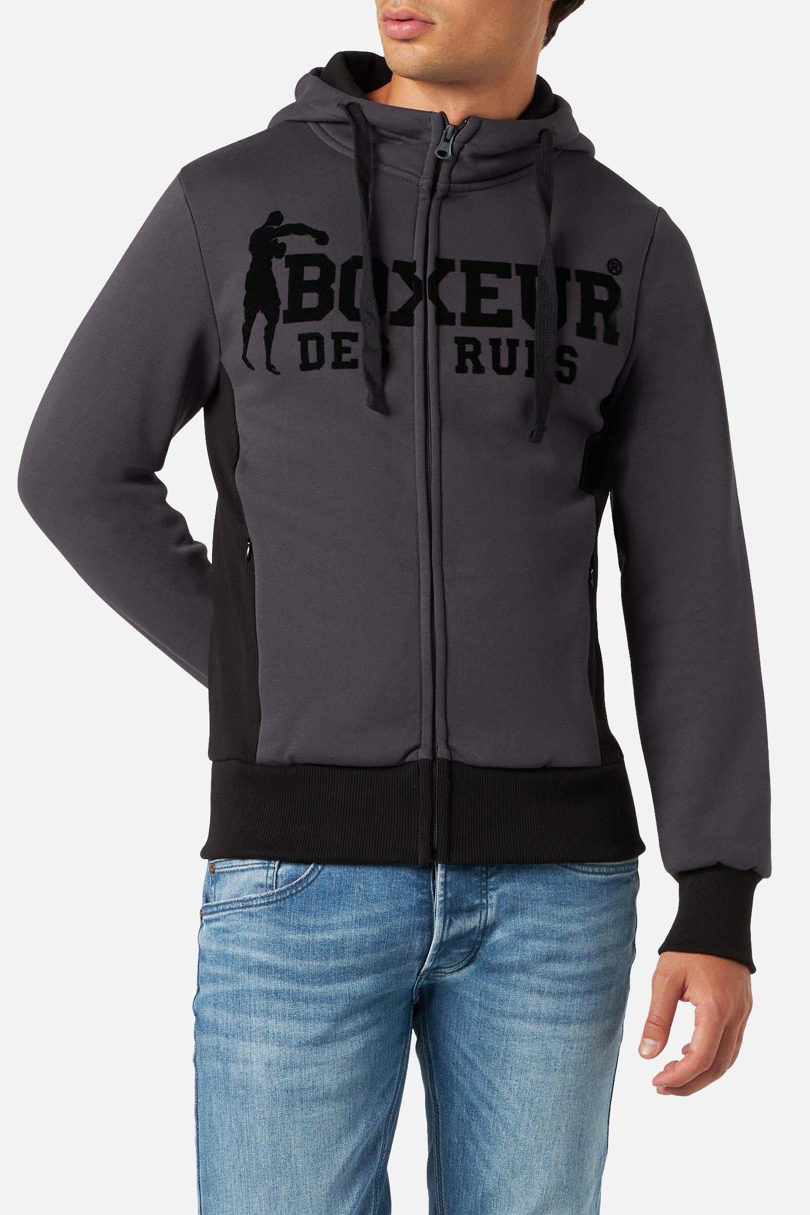 Sweatshirts Hooded Full Zip Sweatshirt Herren Taubengrau XL von BOXEUR DES RUES