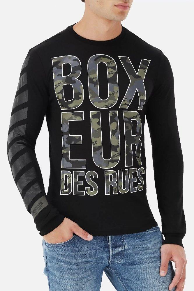 T-shirt Mit Aufdruck Herren Schwarz XXL von BOXEUR DES RUES