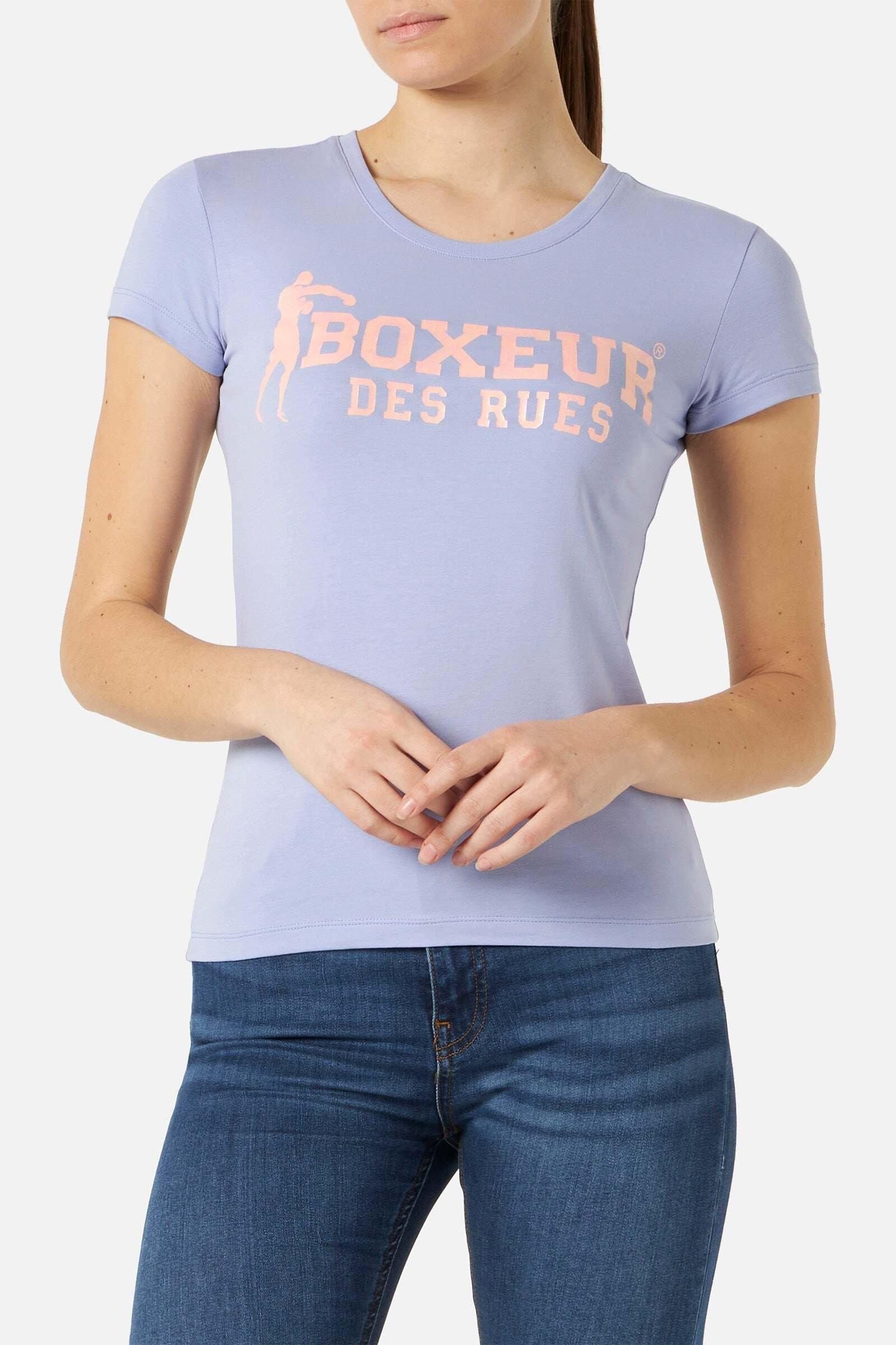 T-shirts Basic T-shirt With Front Logo Damen Violett S von BOXEUR DES RUES