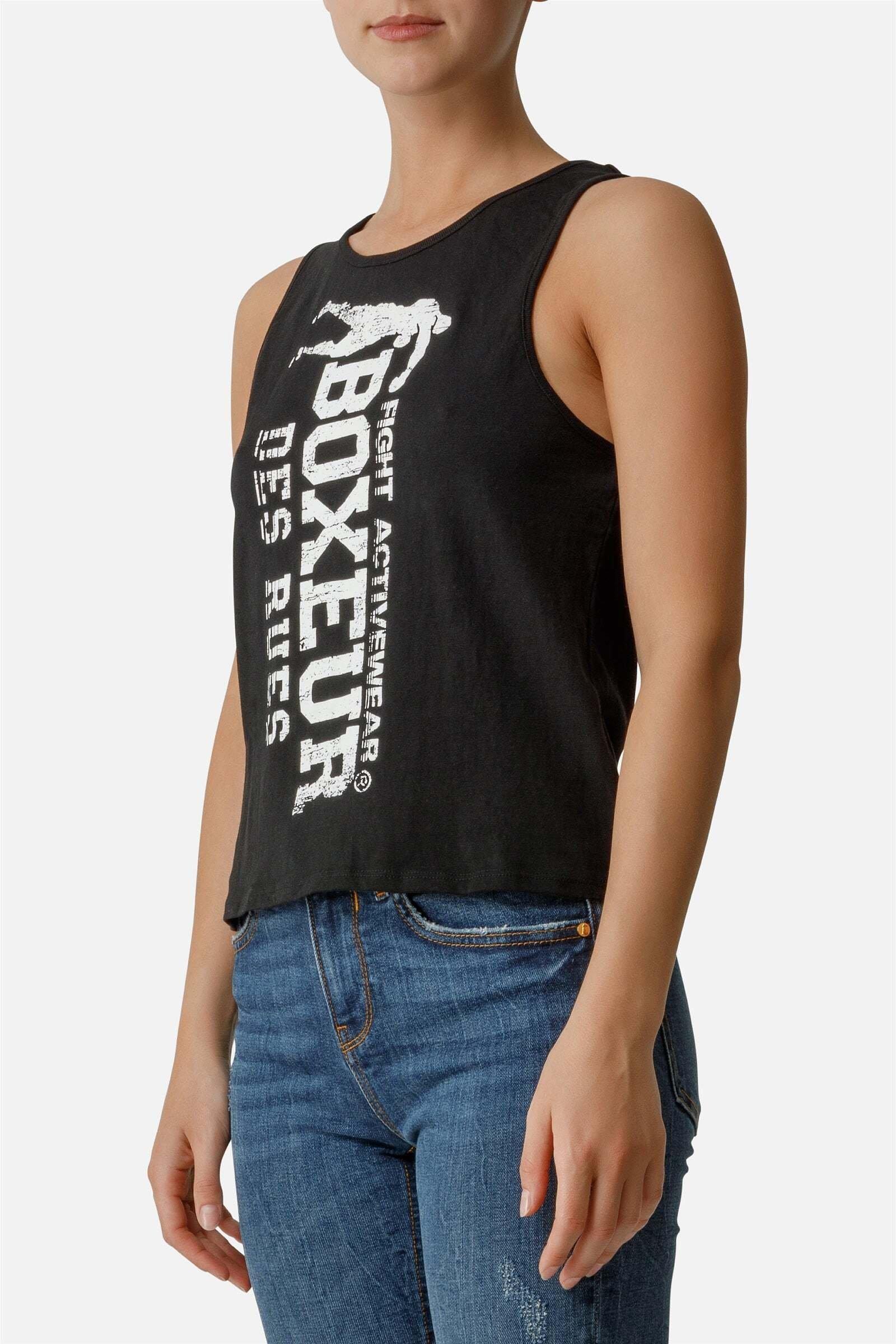 Top Basic Tank Top With Front Logo Damen Schwarz S von BOXEUR DES RUES