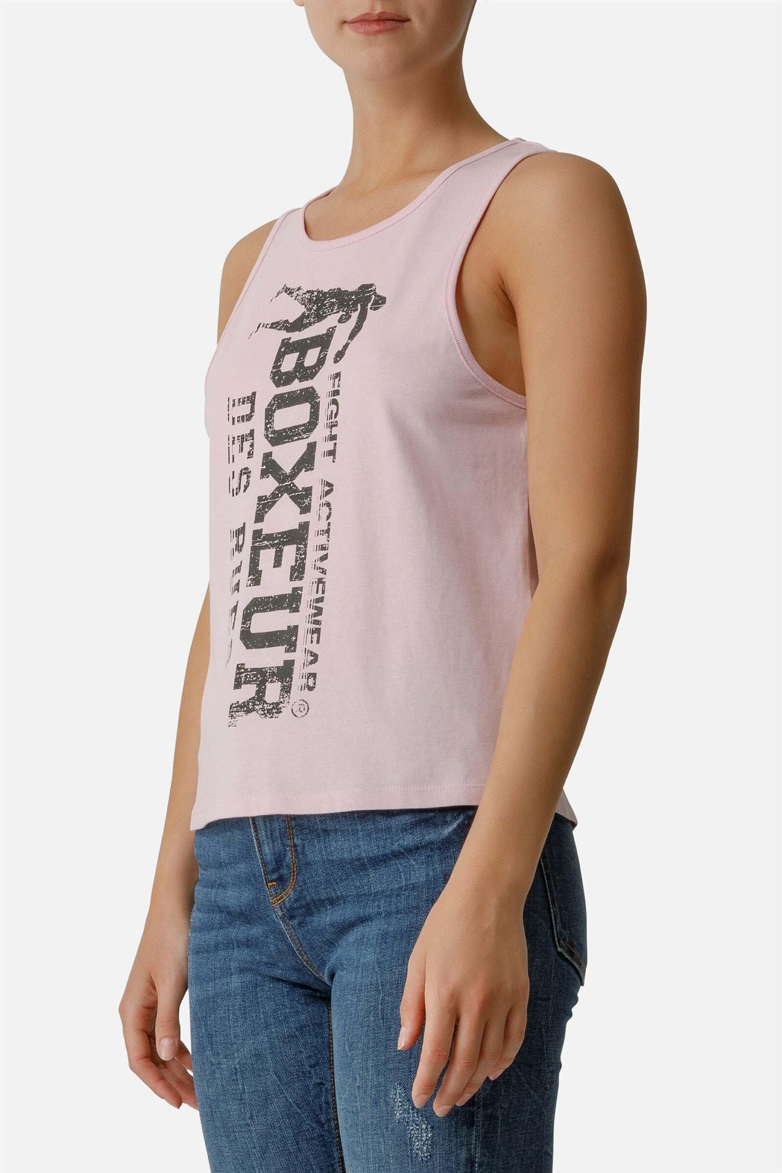 Tops Basic Tank Top With Front Logo Damen Pink M von BOXEUR DES RUES