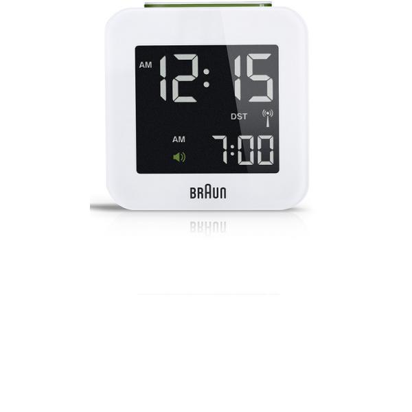 BRAUN Funkwecker LCD digital, klein weiss von BRAUN